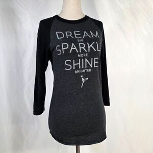 American Apparel 50/50 Sparkle Cheerleading 3/4 Sleeve Tee Size XS